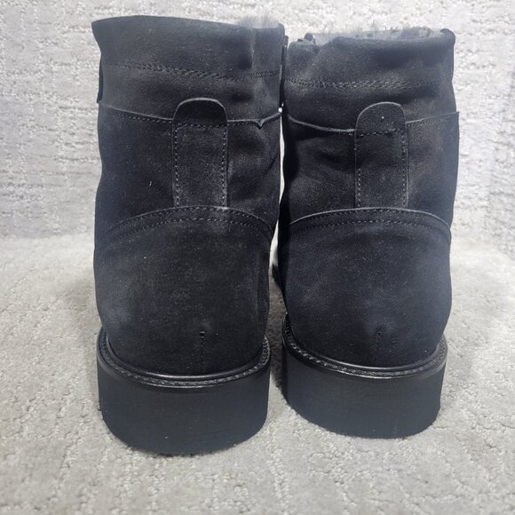 Giovanni Conti Mens Size EU 45 US 12 Black Suede Sherpa Lined Winter Ankle Boots - Picture 3 of 13
